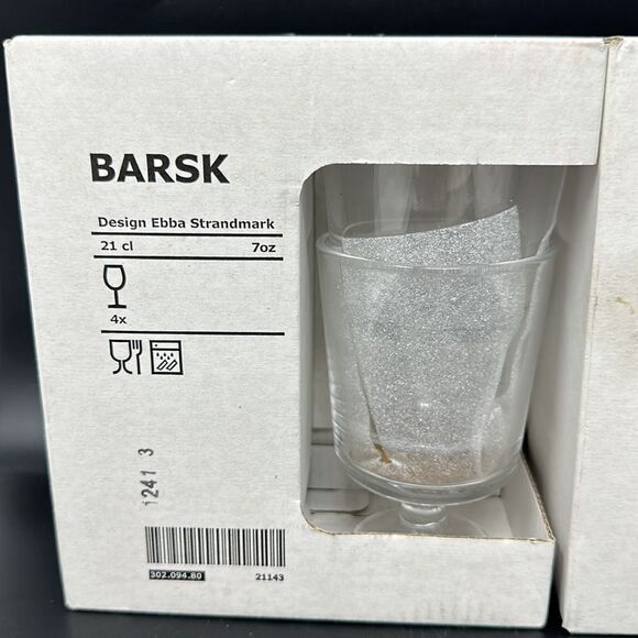 BNIB 2 set of 4 IKEA glass 7oz - Picture 2 of 2